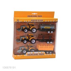 High Sales Pull Back Power Plastic Engineering Truck Toys Set Kids Favorite