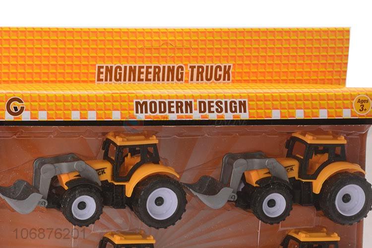 Factory Sales Plastic Pull Back Engineering Truck Friction Toy Vehicle Set