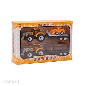 Hot Sale Plastic Pull Back Engineering Truck Toy Set For Kids