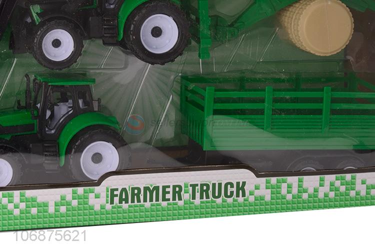 Hot Selling Friction Power Farmer Truck Farm Tractor Play Car Toy Set