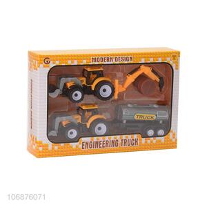 Top Selling Plastic Pull Back Engineering Truck Toy Set Promotional Toys