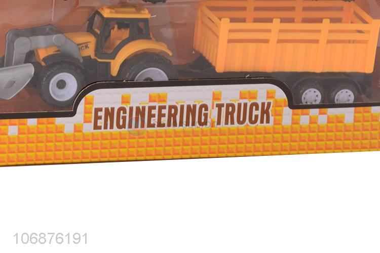 High Sales Pull Back Power Plastic Engineering Truck Toys Set Kids Favorite