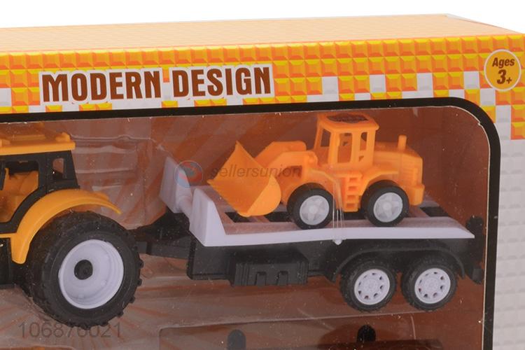 Hot Sale Plastic Pull Back Engineering Truck Toy Set For Kids