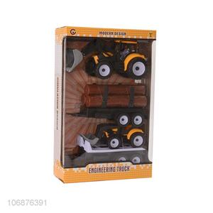 New Selling Promotion Plastic Inertial Engineering Truck Toy Set For Kids