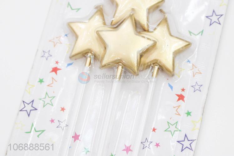 Hot selling party cake decoration gold star candle set