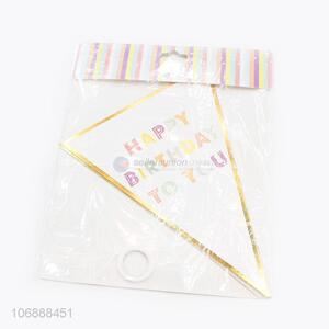 Suitable price birthday party printed triangle flags paper banners