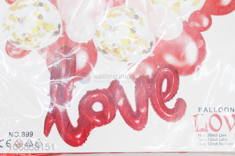 Hot items wedding party supplies love shaped aluminum foil balloons