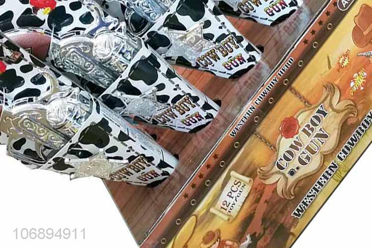 Best Quality Plating Cowboy Gun With Cow Pattern Gun Case