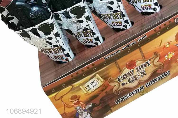 Fashion Cow Pattern Gun Case Black Cowboy Gun Set