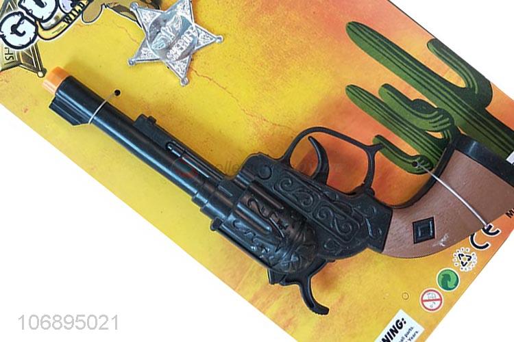 Good Quality Black Cowboy Gun And Police Badge Set