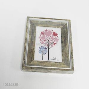 Wholesale decorative simulation wooden photo frame plastic picture frame