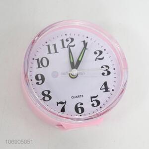 Low price household round pp material quartz alarm clock