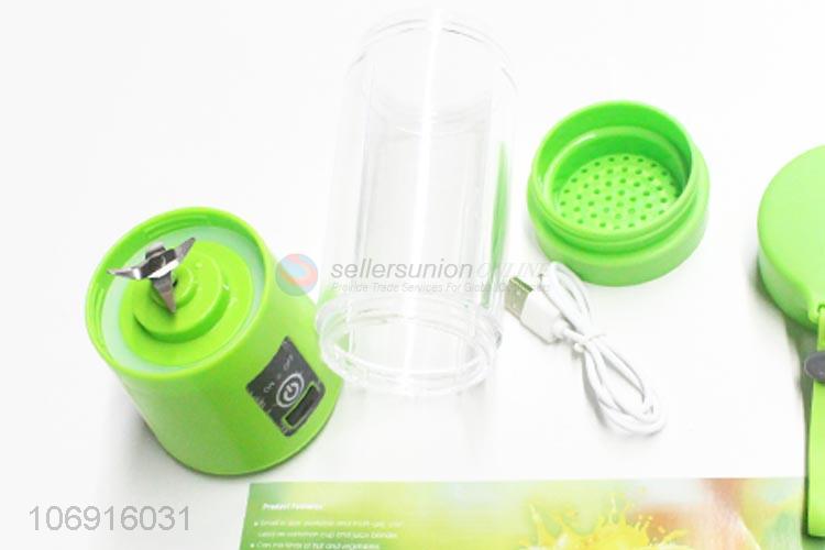 Attractive design portable double-click type usb rechargeable blender electric juicer with 4pcs blades