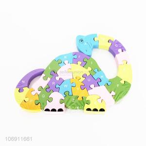 Best sale educational wooden puzzle alphabet cartoon dianosaur building blocks