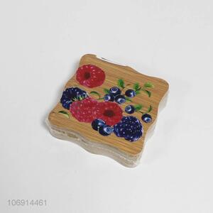 Low price durable fruit printed bamboo coaster bamboo cup mat