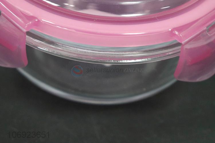 Hot sale round freshness preservation glass food storage box