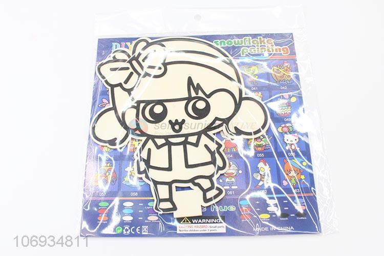 Contracted Design Cute Girls Pattern Handmade Diy Snow Mud Painting Kids Educational Toy