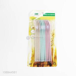 Factory directly supply 12pcs colorful durable plastic spoons