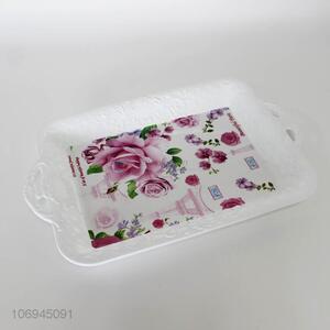 High Quality Flowers Pattern Rectangle Plastic Plate