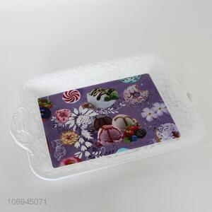 Wholesale price white plastic rectangle shape food plate