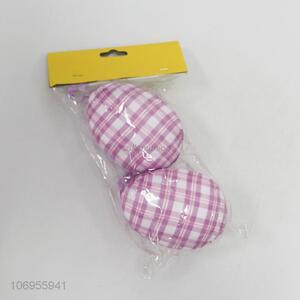 Trendy design Easter decoration supplies 2pcs checks foam eggs