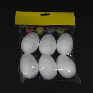 Promotional white blank foam Easter egg set for diy craft