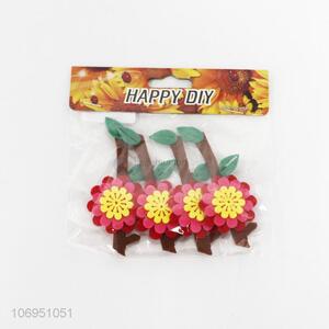 New Design 4 Pieces Flower Shape Decorative Felt Sticker