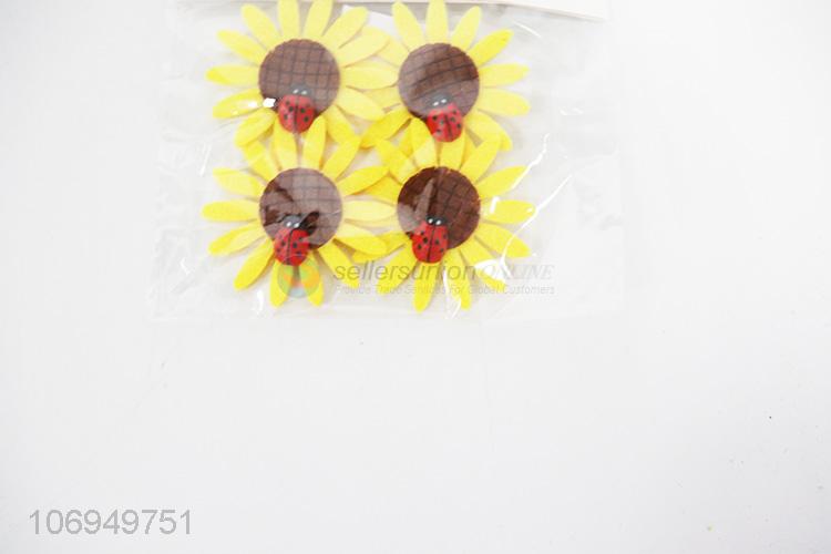 Factory wholesale sunflower shaped clothing decoration diy felt cloth patch