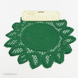 Good Sale 2 Pieces Flower Shape Green Placemat