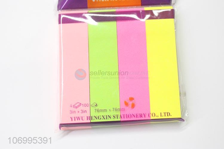 Wholesale Colorful Fluorescent Paper 100 Sheets Sticky Note Pad