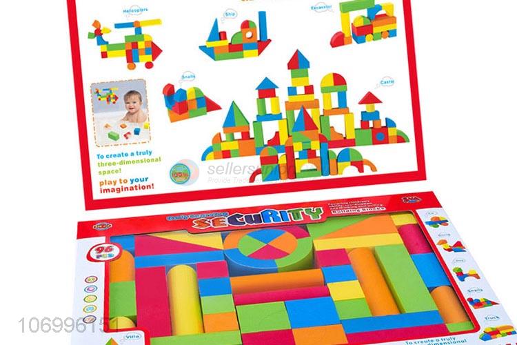 Unique design 96pcs colorful EVA building blocks kids intelligence toys