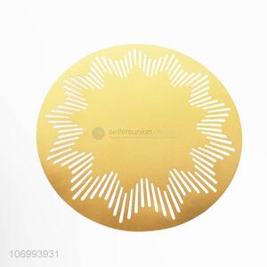 Factory price round gold foil pvc doilies placemat hotel supplies