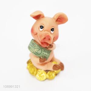 Cute Design Resin Pig Christmas Decoration Crafts Ornament