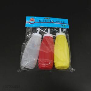 Wholesale 3PCS Food Grade Condiment Plastic Sauce Squeeze Bottle