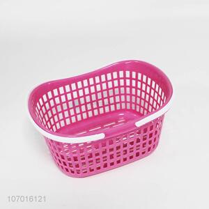 Customize Color Plastic Food Fruit Storage Basket With Handle