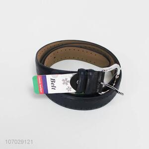 New selling promotion pu leather men belt pin buckle men black belt