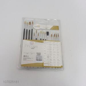 China Supplier 15 Pieces Black Artist Paint Brushes Set Art Paintbrush Set