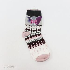 Custom geometric pattern ladies crew socks ankle socks