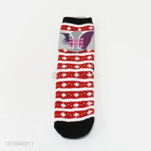 China supplier Christmas style ladies tube socks crew socks