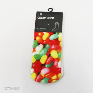 Factory price 3D digital printed candy pattern ladies crew socks