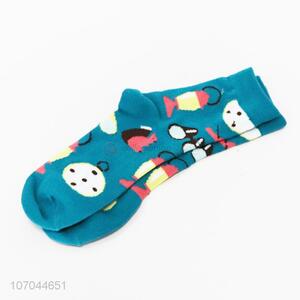 Promotional cartoon pattern ladies cotton socks ladies winter socks