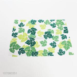 Factory sell leaf printed rectangular plastic pvc waterproof placemat