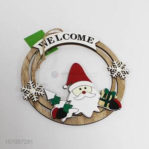 Good sale laser cut wooden Christmas wreath hanging Christmas tree ornaments