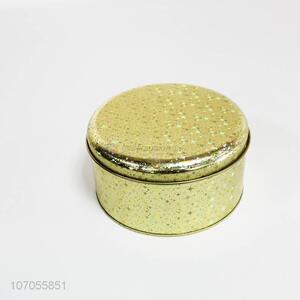 New products fashionable shiny round metal cans storage box