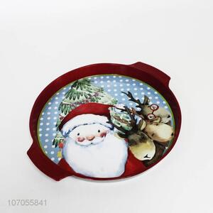 Wholesale high-grade large Christmas tin serving tray iron serving dish