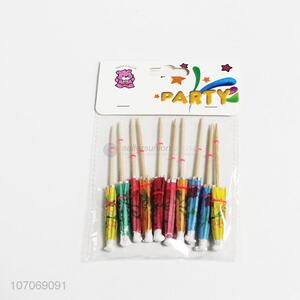 Wholesale disposable colorful paper umbrella cocktail toothpicks fruit skewers