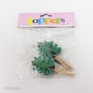 Good Sale 24 Pieces Tree Shape Cake Topper