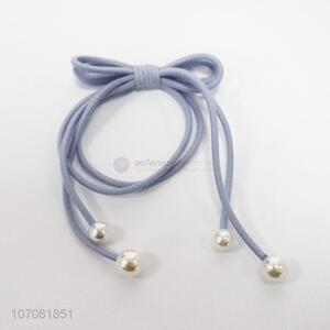 Best quality high elastic polyester hair rope hair band with pearls