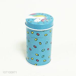 Color Printing Cylindrical Tin Box Fashion Storage Box