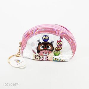 Competitive price cartoon owl printed pvc coin purse coin pouch